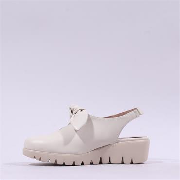 Wonders San Marino Bow Slingback Wedge - Off White